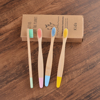Colorful Bamboo Toothbrush Children 10 pieces