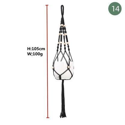 Macrame handmade plant hanger baskets flower pots holder balcony hanging decoration knotted lifting rope home garden supplies
