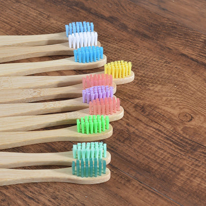 Colorful Bamboo Toothbrush Children 10 pieces