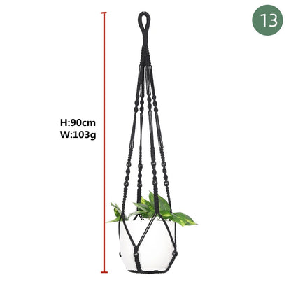Macrame handmade plant hanger baskets flower pots holder balcony hanging decoration knotted lifting rope home garden supplies
