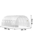 VEVOR Walk-in Tunnel Greenhouse Galvanized Frame & Waterproof Cover 15x7x7/10x7x7/20x10x7/12x7x7 ft Greenhouses & Cold Frames