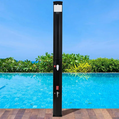 35/40L Solar Shower Column Outdoor Floor Standing Shower Faucet Top Shower System Waterfall Rain Fit For Garden Swimming Pool