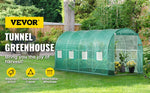 VEVOR Walk-in Tunnel Greenhouse Galvanized Frame & Waterproof Cover 15x7x7/10x7x7/20x10x7/12x7x7 ft Greenhouses & Cold Frames