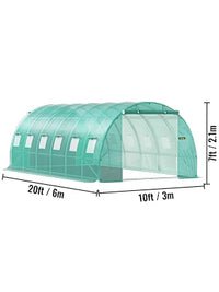 VEVOR Walk-in Tunnel Greenhouse Galvanized Frame & Waterproof Cover 15x7x7/10x7x7/20x10x7/12x7x7 ft Greenhouses & Cold Frames