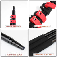 Professional Solar Panel Cleaning Kit with 36 FT Telescopic Pole High Washing Water Fed Brush