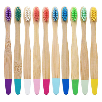 Colorful Bamboo Toothbrush Children 10 pieces