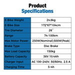 Bicicletta Elettrica 26”
